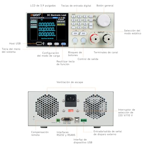 Charge électronique CC OWON OEL8511 programmable 150V 20A pour laboratoire