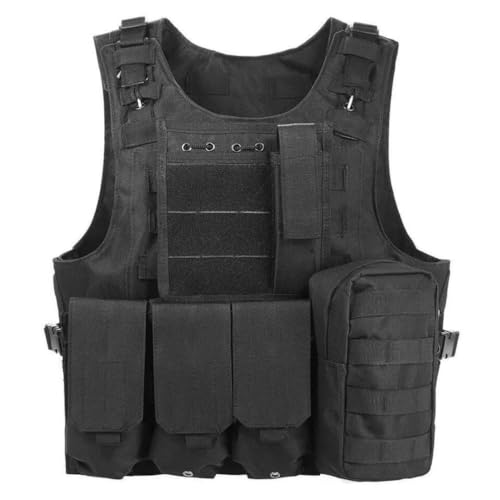 Bauzuoyo Chaleco táctico para hombre, camuflaje militar, chaleco de combate, chaleco de policía, chaleco de airsoft, chaleco para caza, juego de campo, guardias de seguridad, para exteriores, camping
