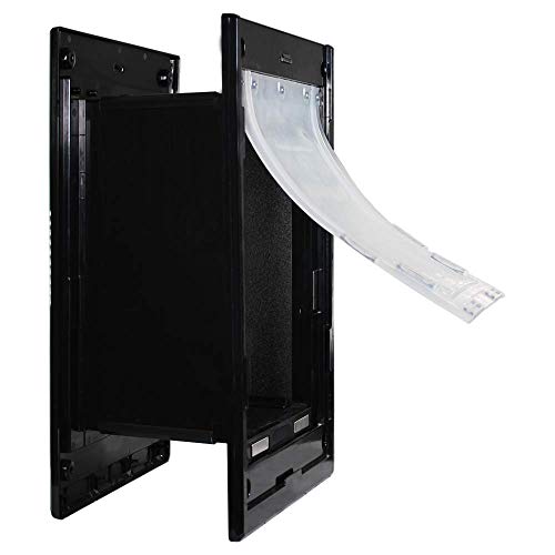 Dragon Pet Door For Walls | Indoor-Outdoor Freedom For Dogs & Cats | Cost-Effective Pet Door Solution With Durable Uv-Resistant Materials & Sturdy Closing Cover | Black, Large, Double Flap #TOP8