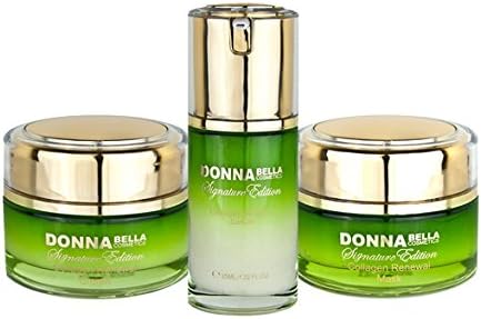Donna Bella Caviar Signature Collagen Radiance Renewal Set - Facial Skin Care Kit (Cream, Mask & Serum) - Contains Peptides, Pure Caviar & Gold