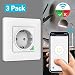 Produktbild MoKo WLAN Smart Schuko Steckdose Unterputz, 16A Intelligente Funksteckdose WiFi Schutzkontakt Wandsteckdose Kompatibel mit Alexa Echo Google Home, APP Fernbedienung Sprachsteuerung - 3 Pack