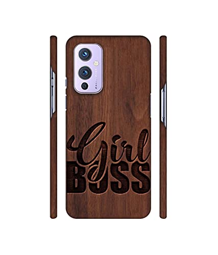 Image of Amazon Brand - Solimo Designer Girl Boss On Wood 3D Printed Hard Back Case Mobile Cover for OnePlus 9