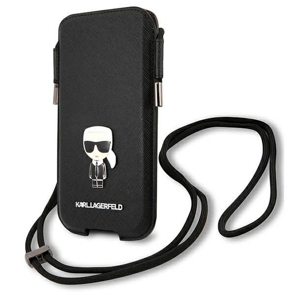 Karl Lagerfeld KHCP12LOPHKMK Saffiano Ikonik Karl's Sac de Transport Noir 6,7"