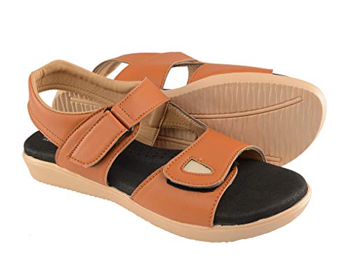 Image of HEALTH FIT Extra Soft Ortho Care Diabetic & Orthopedic Sandal /Doctor Sandal Footwear with Arch Support Women Brown