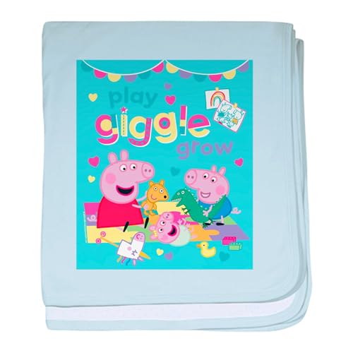 CafePress Peppa Pig: Play Giggle Grow Baby Blanket, Super Soft Newborn Swaddle