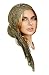 Olive Green Boho Chic Pre-Tied Head Scarf Gorgeous Lace Wrap Coconut Buckles - 131