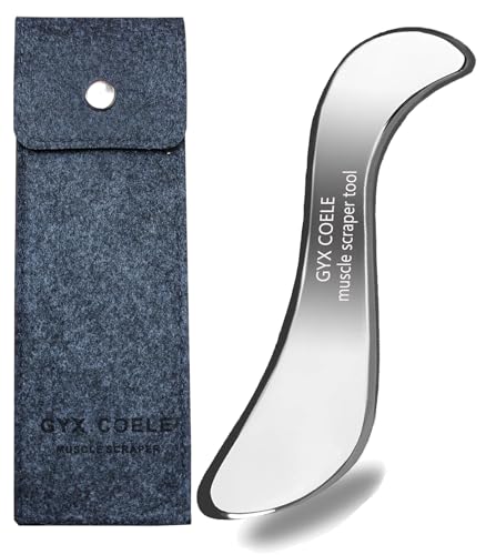 GYX COELE Stainless Steel Muscle Scraper Tool, Scraping Massage Tools for Physical Therapy, IASTM Tools Great Soft Tissue Mobilization Tool(S Shape)