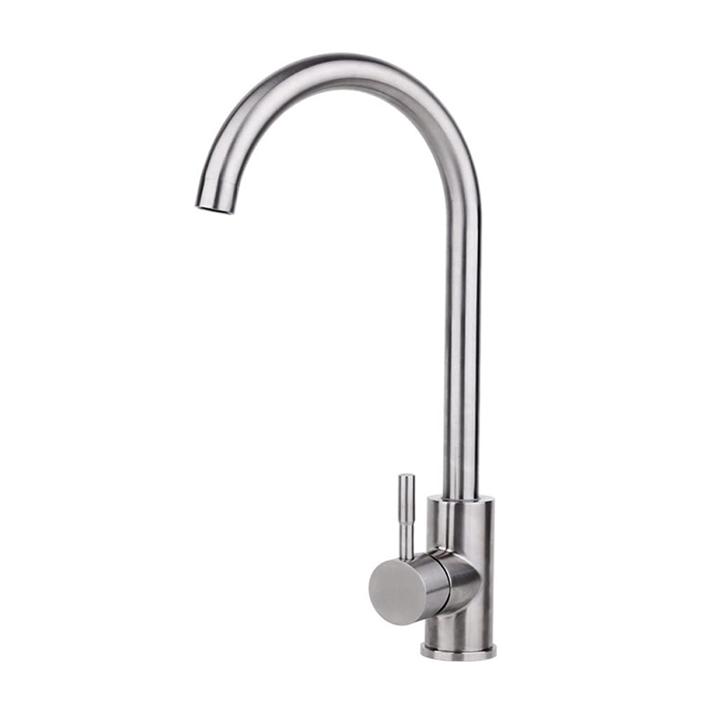 MXXQRHF Kitchen Mixer Sink Tap High Arch Kitchen Faucet Brushed Chrome 360 Degree Swivel Spout Kitchen Sink Faucet Hot & Cold Water Mixer Modern Commercial Bar Sink,