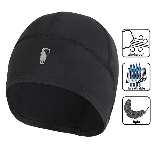 Foto von ALPIDEX Helm Unterziehmütze Cap Helmmütze Fahrrad Bike Mütze Fahrradmütze Warm Winddicht Outdoor Sport Radfahren Ski, Farbe:Black