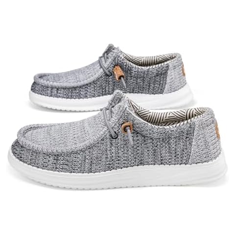 ZYEN Slip On Loafers for Men Arch Support Casual Shoes Comfortable Lightweight Walking Shoes Light-Grey 46 Cover