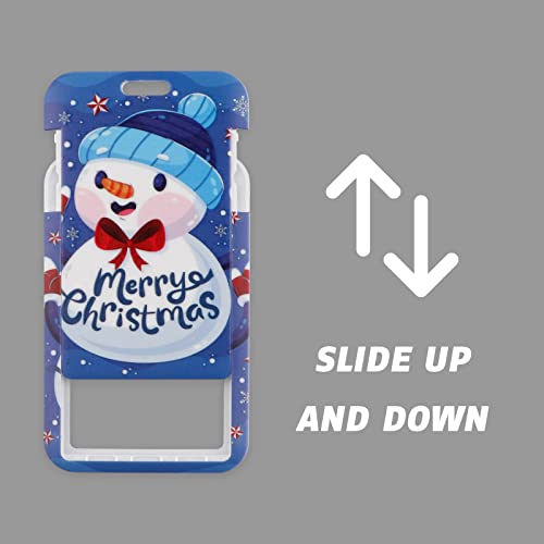 Bkbkaak Blue Christmas Lanyard With Id Badges Holder Cute Lanyard With Snowman Pattern Aesthetic Keychain Holiday Christmas Gifts For Women Men Mon Kids Boys Girls #TOP5