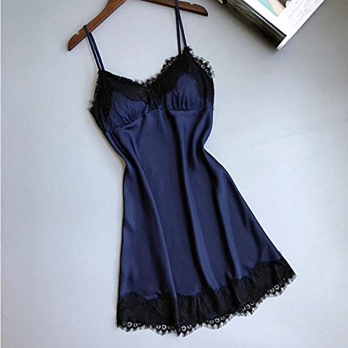 Preisvergleich Produktbild Kllomm Damenpyjamas Spitzenpijamas Sommer Nachthemden für Damen Dessous Nachtwäsche Seide Nachthemd -S
