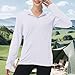 Womens UPF 50+ Sun Protection Hoodie Jacket Lightweight Quick Dry Active Uv Shirts, Outdoort Hiking Zip Up Jacket(White,Small)