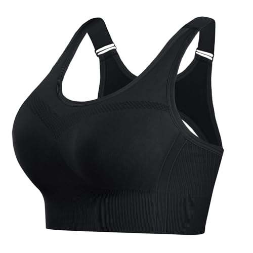 Litherday Sport BH Damen Starker Halt Push Up Yoga Sports Bra Ohne Buegel mit Abnehmbar Gepolstert Verstellbar Träger für Fitness Lauf Jogging Schwarz L Litherday Sport BH Damen Starker Halt Push Up Yoga Sports Bra Ohne Buegel mit Abnehmbar Gepolstert Verstellbar Träger für Fitness Lauf Jogging Schwarz L
