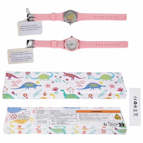Image of Kids Analog Watches for Girls Boys Watches with Soft Band Learning Time 50M Waterproof Children Watch Easy to Read for Ages 4-12 Kids Gift (L-Pink)