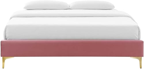 Miniatura 5 de Modway MOD-6305-DUS Sutton - Marco de cama de terciopelo de rendimiento individual, color rosa polvoriento