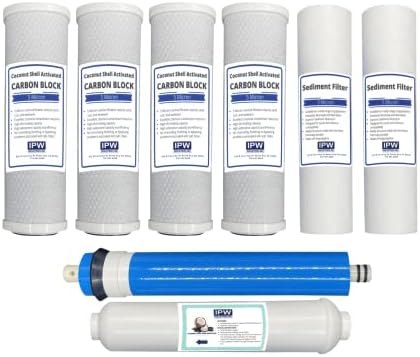 IPW Industries Inc Alpha Universal 5-Stage Under Sink Reverse Osmosis Annual Replacement Filter Kit, Mixed Color
