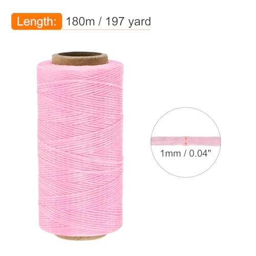 Hilo encerado 180 m 0.5 mm poliéster rosa miniatura 2