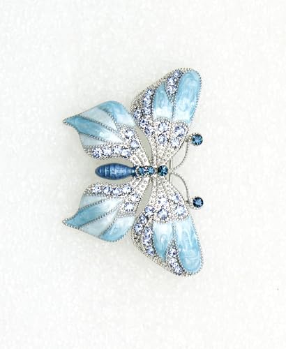 Image of Gorgeous Rhinestone Crystal Enamel Butterfly Pin Brooch