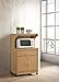 HODEDAH IMPORT Microwave Kitchen Cart, Beech.