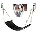 Desk Hammock with Headphone Holder, Auoinge Updated Foot Hammock Portable Durable Foot Rest with Adjustable Screw in Rubber Clamps for Most Desk (Black-Update)