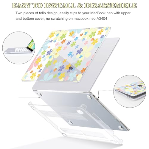 Seanai Vibrant Floral Clear Case for 2026 MacBook Neo 13 Inch A18 Pro A3404 - image 3