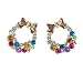 Pair of Cute Sparkly Golden Earrings / Ear Studs With Multicolored Rhinestones Crystals Gemstones Garlands And Bow Ties By VAGA©