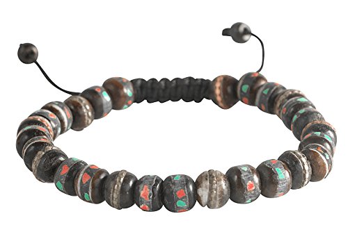 Tribe Azure Fair Trade Tibetan Embedded Yak Bone Medicine Wrist Mala Bracelet Meditation Healing Prayer Beads2