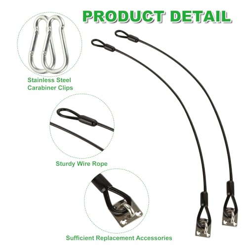 Image of 4 Pcs Metal Trash Can Lid Lock with Accessories, 23.6 inch Wire Rope Black Garbage Can Lock, Outdoor Trash Can Lock for Animals and Litter Prevention