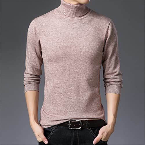 Pull col roulé chaud et épais YIOLEAMP bleu marine taille L anti-froid