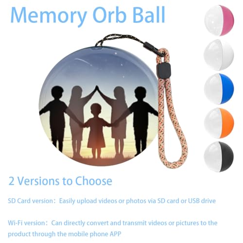 2026 New 2.7'' Memory Sphere Lamp, Memory Orb Ball, Video Crystal Balls, Wireless Floating Display for Videos & Pictures with Sd Card Slot, USB-C Rechargeable, for Personalized Gift (SD-Black) - Image 7