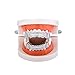 JINAO 8 Tooth Grillz 14K Gold Plated Iced Out Baguette Round Simulated Diamond Grills for Your Teeth for Men Women (Silver Iced Out Grillz Set)