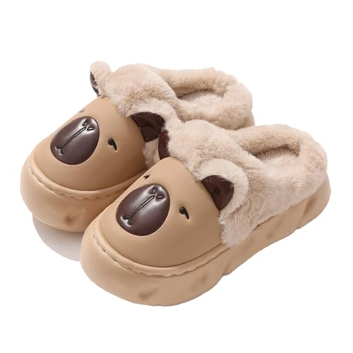 Capybara Slippers Cute Plush Animal Slipper Warm Cozy Slip-on Kawaii Slides Feet Slipper Non-Slip Indoor Shoes