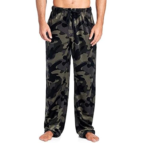 Ashford & Brooks Men's Mink Fleece Sleep Lounge Pajama Pants - Black/Camo - X-Large Cover