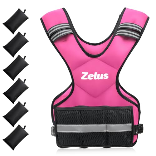 Image of ZELUS Weighted Vest for Men and Women | 4-10lb /11-20lb /20-32lb Vest with 6 Ironsand Weights for Home Workouts | Adjustable Body Weight Vest Exercise Set for Cardio and Strength Training