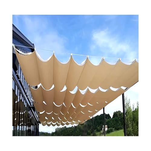 Voile d'ombrage ondulé imperméable et résistant haute température