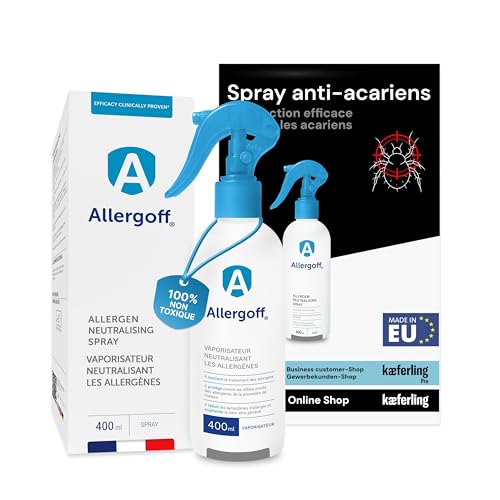 Allergoff Spray Anti Acariens pour Matelas et Textiles – Sans Poison – Acariens Traitement Lit lutte Efficace contre Pollens, Moisissures et Allergies...