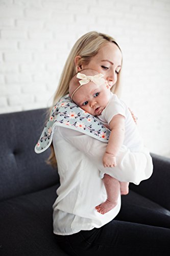 Image of Copper Pearl Premium Baby Burp Cloths - 3-Pack Large Cotton Burp Cloths, Extra Soft Spit Up Rags with 3 Absorbent Layers, Perfect for Baby Girl Gifts (21 inch x 10 inch Size, Morgan Set)