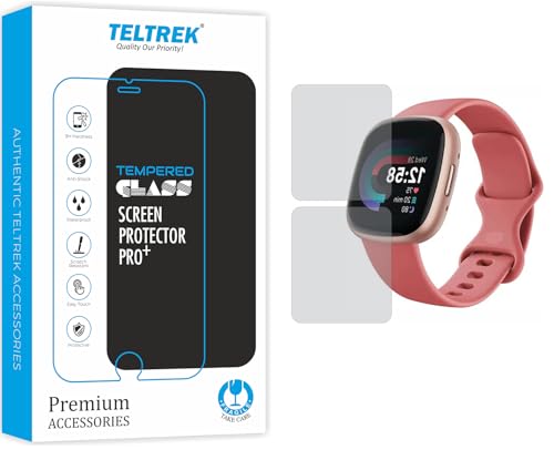 Image of Screen Protector Compatible With Fitbit Versa 4 Smartwatch, Full Hydrogel TPU Screen Guard not a Tempered Glass (Pack of 2)