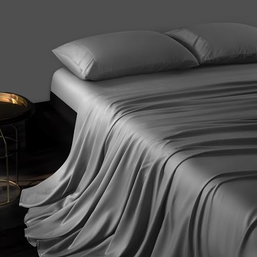 Image of LIANLAM Luxury 100% Organic Tencel Cooling Sheets Queen Size-9（King, Gray