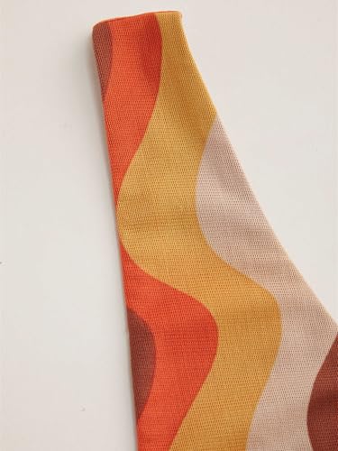 CIDER Mini Dress Sleeveless V Neck Abstract Wave High Waist Striped Knotted Party Vacation3