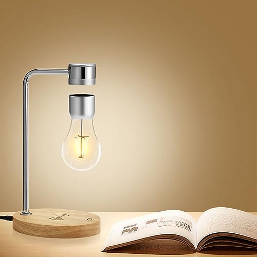 DIDWI Magnetic Levitating Light Bulb Lamp, Floating LED Bulb Desk Lamp with Wireless Charger - Image 2