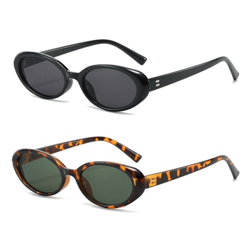 Lunettes de soleil ovale vintage femme homme mode lunette de soleil