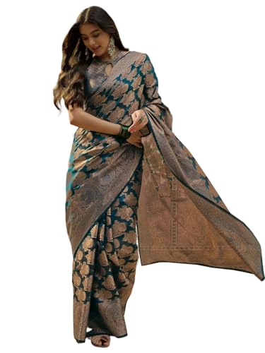 Image of SIRIL Women's Kanjivaram Soft Silk Saree Pure Silk Saree With Unstitched Blouse Piece