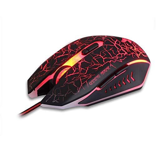 Image of Conifer MFTEK RGB Gaming Headphones with Mic and Mouse Combo, Pro Headset for PC Laptop Pung Mobile Game LED, Lightweight, Durable DPI Upto 2000 3.5mm Wired Ergonomic USB (Red)