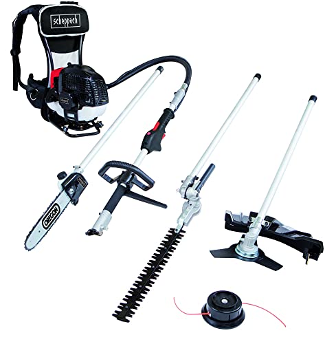 Fargroup Scheppach - Outil multifonctions (moteur Dorsal) 4 en 1 thermique 2 temps 51,7 cm3 diamètre de coupe 450 mm - MFH5300-4BP