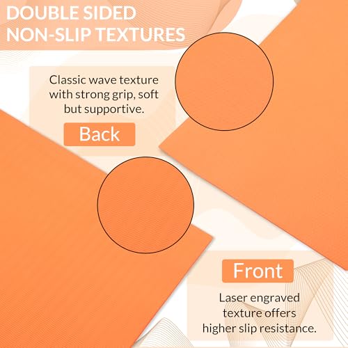 Fitness Mantra® 6mm Yoga Mat with Carrying Strap for Gym Workout and Yoga Exercise Anti-Slip Yoga Mat for Men & Women Fitness|Color Orange| 2 41ZC QRPizL