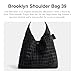 Coach Brooklyn Shoulder Bag 39 in Crocodile-Embossed Suede, B4/Black