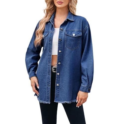 Veste en jean femme longue pour ne plus hésiter le matin veste mi-saison légère Bu2 S