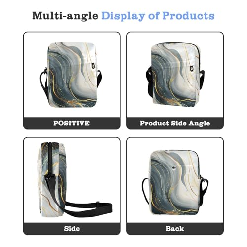 Blue Golden Lines Marble mens messenger bag over the shoulder bags for men Shoulder Hand Bag For Woman Adjustable Strap for School business4